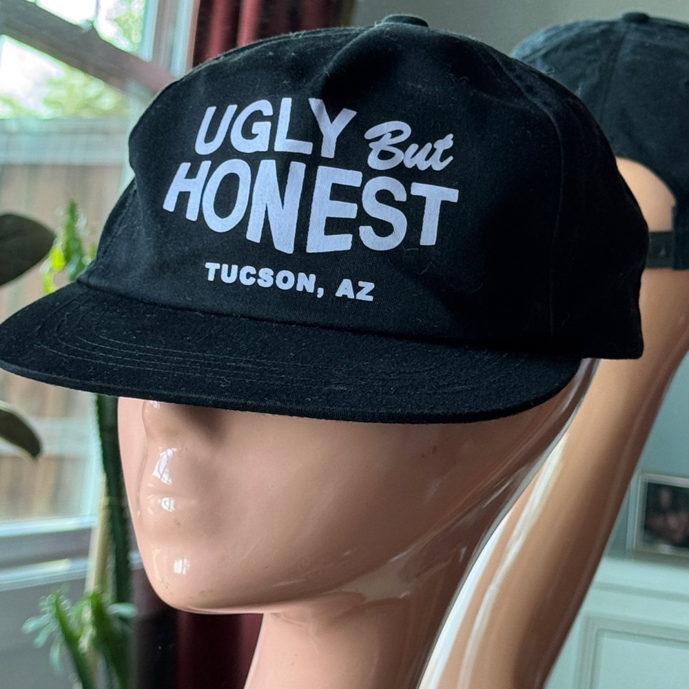 “Ugly but Honest” made in Tucson hat for local business, flat bill style.